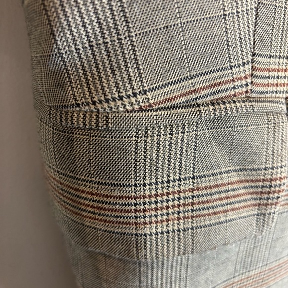 AVEC LES FILLES Sz XS Trench Coat Mixed Plaid Patternn Double Breasted Lined - Picture 9 of 14